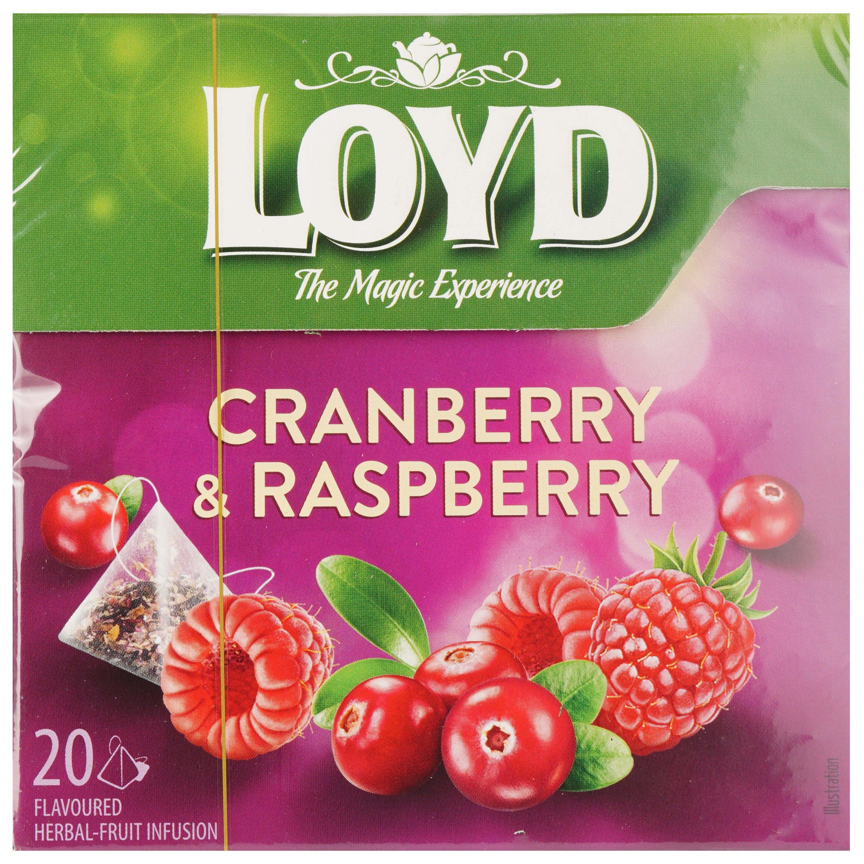 Чай фруктовий Loyd Cranberry&Raspberry Журавлина та малина, в пірамідках, 40 г - фото 2