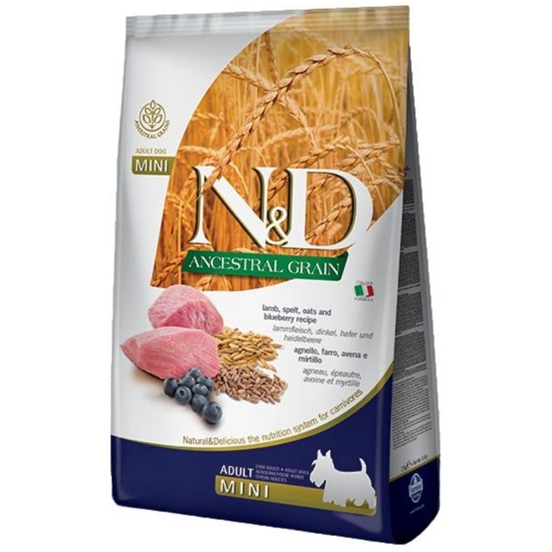 Сухий корм для дорослих собак малих порід Farmina N&D Low Grain Dog Lamb&Blueberry Adult Mini, ягня та чорниця, 2,5 кг - фото 1