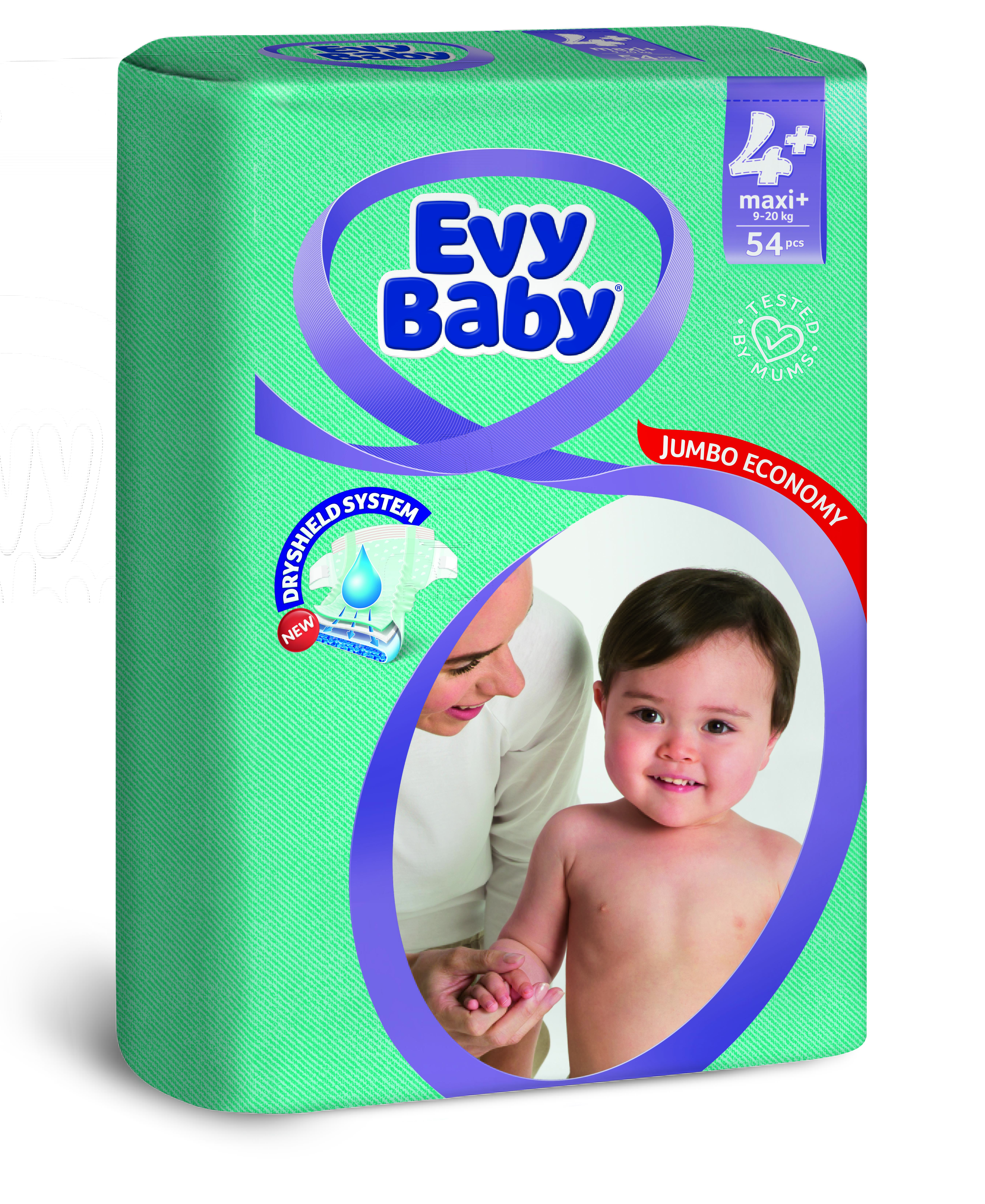 Підгузки Evy Baby 4+ (9-20 кг), 54 шт. - фото 1