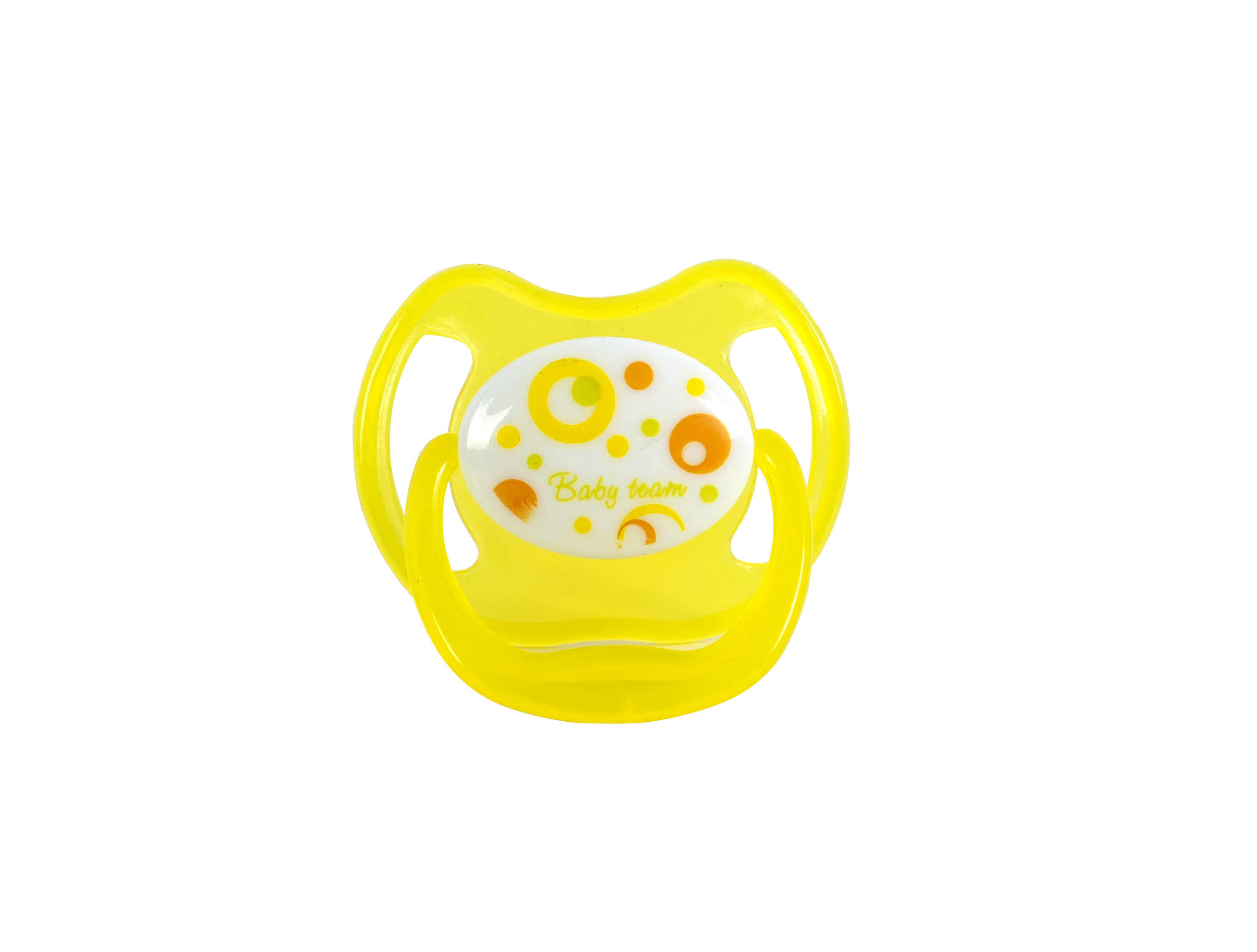 Пустышка латексная Baby Team, классическая, 0+ мес., желтый (3220_желтый) - фото 1