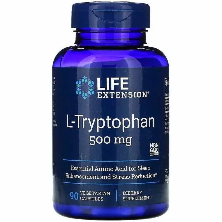 Аминокислота Life Extension L-Tryptophan 500 мг 90 капсул - фото 1