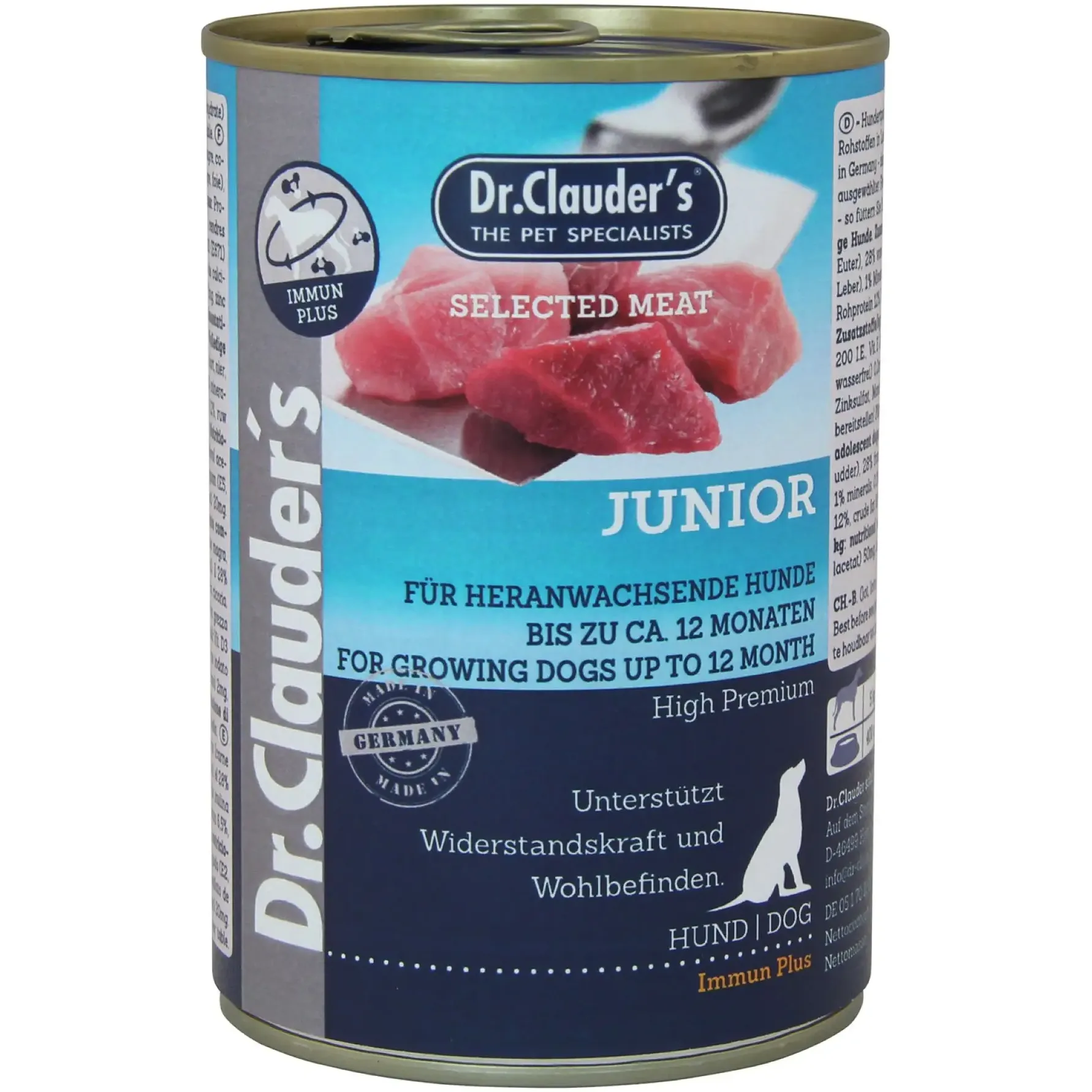 Вологий корм для цуценят Dr.Clauder’s Selected Meat Junior з яловичиною, свининою та куркою 400 г - фото 1