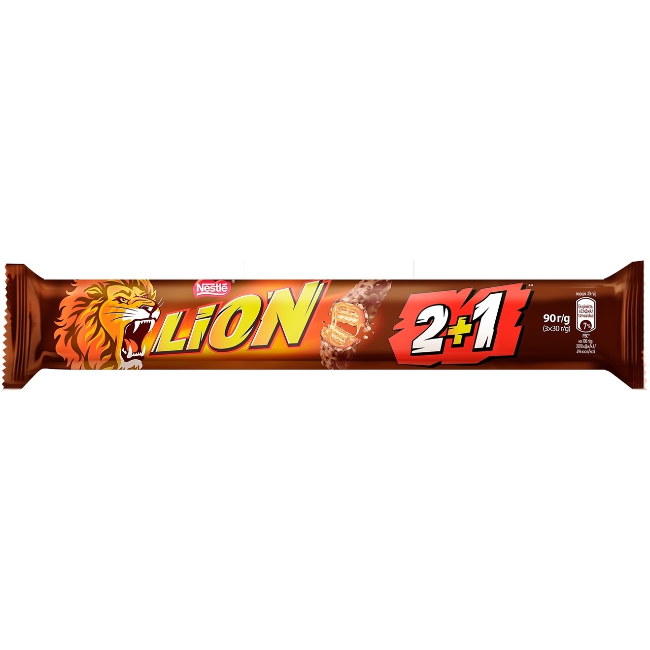 Шоколадний батончик Lion 2+1 90 г - фото 1