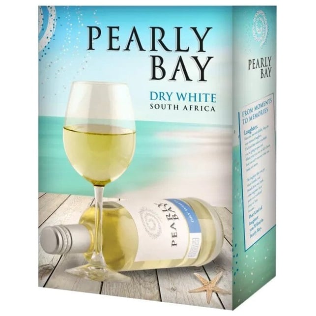 Вино Pearly Bay Dry White Bag-in-Box, біле, сухе, 11-14,5%, 3 л - фото 1