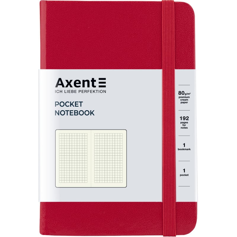 Книга записная Axent Partner A6- в клеточку 96 листов красная (8301-03-A) - фото 1