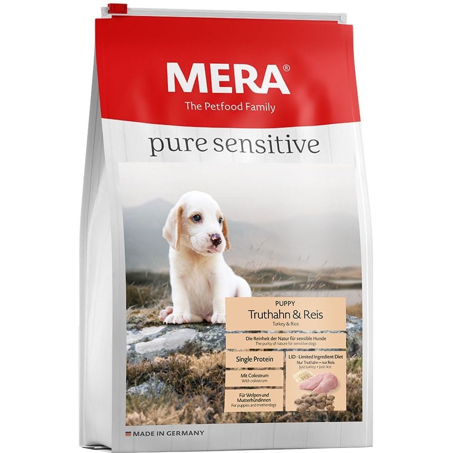 Сухий корм для цуценят і годуючих самок Mera Pure Sensitive Puppy Truthan & Reis 4 кг - фото 1