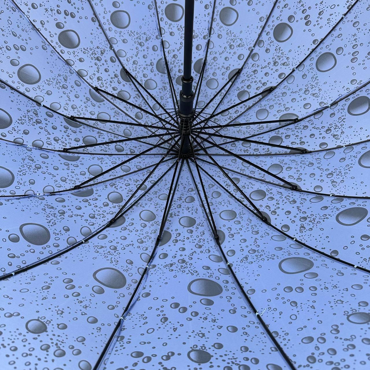 Жіноча парасолька-палиця напівавтомат Toprain 98 см блакитна - фото 6