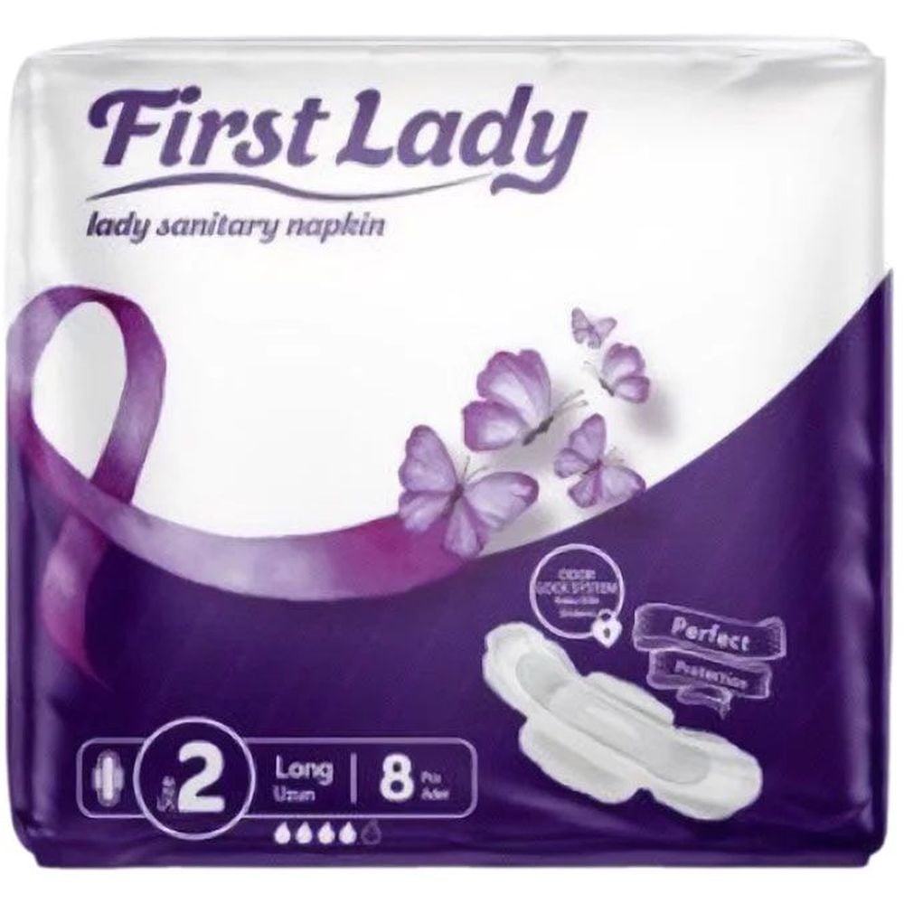 Гігієнічні прокладки First Lady Ultra Long 2 з крильцями 4 краплі 8 шт. - фото 1