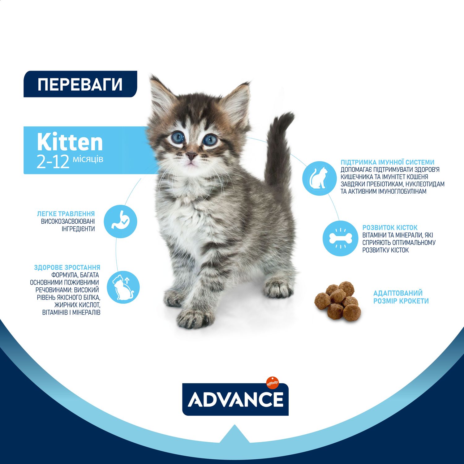 Сухой корм для котят Advance Cat Kitten с курицей 3 кг - фото 2