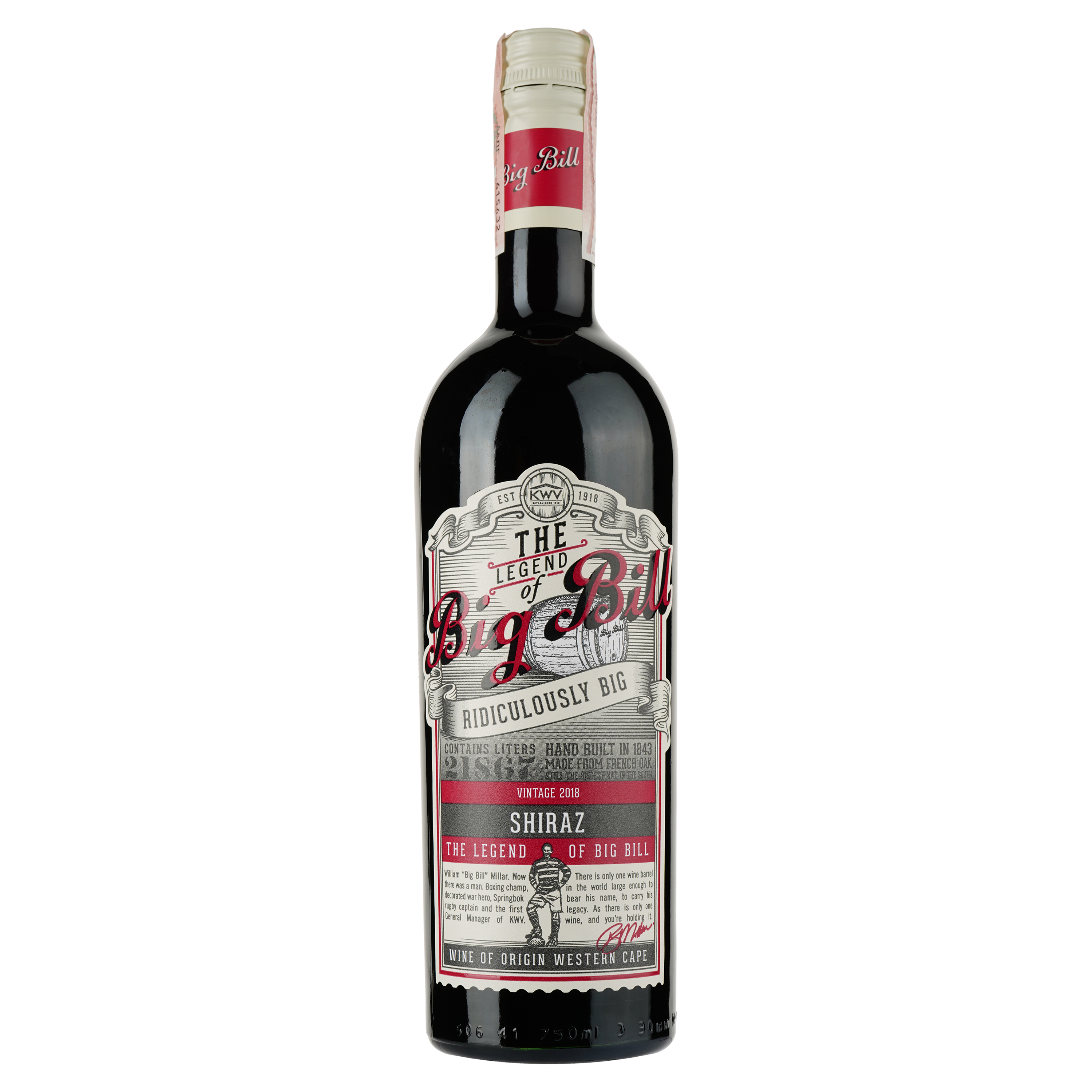 Вино Big Bill Shiraz, красное, сухое, 11-14,5%, 0,75 л - фото 1