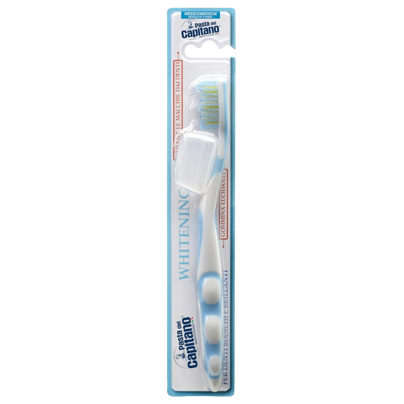 Зубна щітка Pasta Del Capitano Whitening Medium, середня, блакитний - фото 1