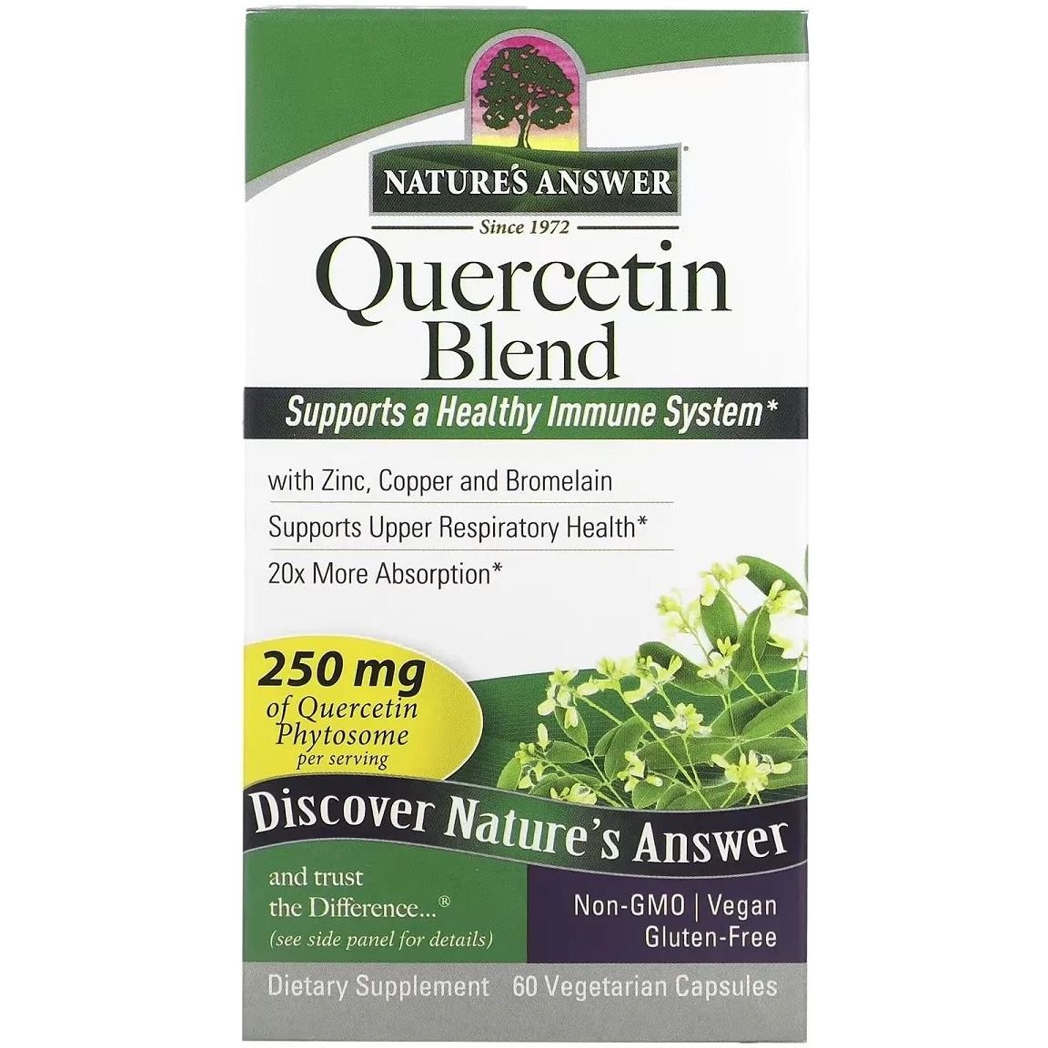 Кверцетин Nature's Answer Quercetin Blend 250 мг 60 вегетарианских капсул - фото 2