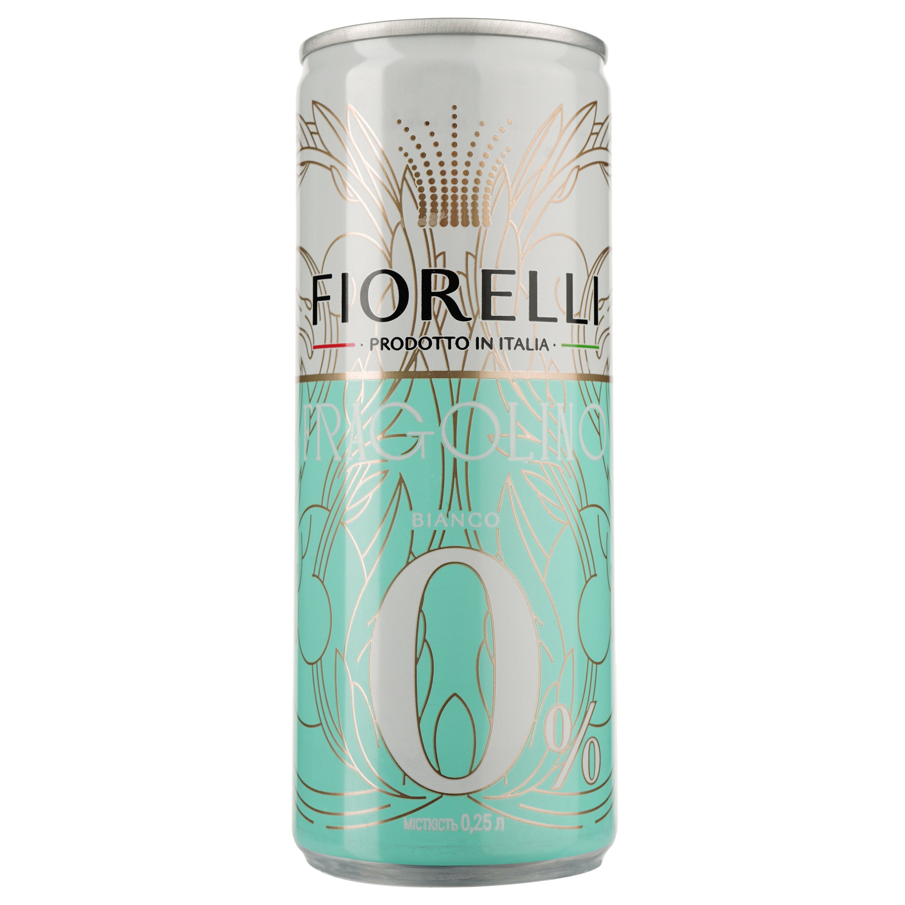 Напиток винный Fiorelli Fragolino Bianco Zero Alcohol, белый, сладкий, ж/б, безалкогольный, 0,25 л (ALR15973) - фото 1