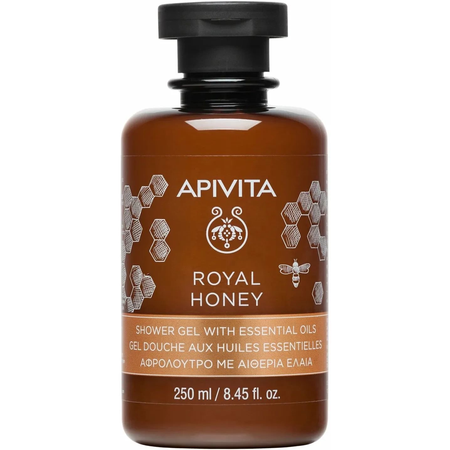 Гель для душу Apivita Royal Honey з ефірними оліями, з медом, 250 мл - фото 1