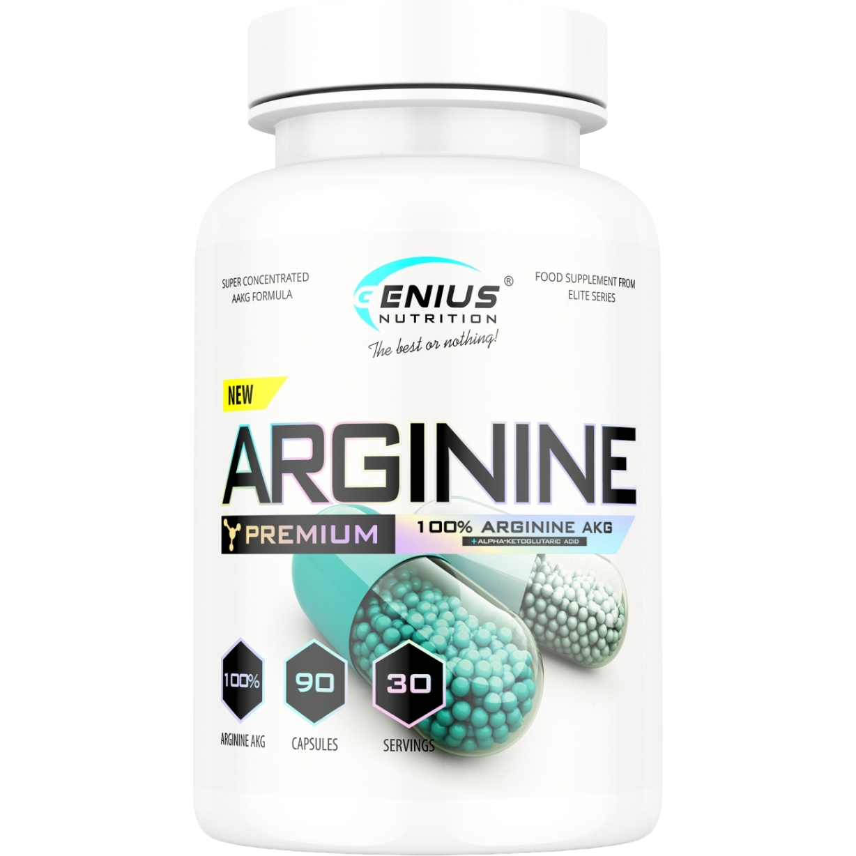 Передтренік Genius Nutrition Arginine AKG 90 капсул - фото 1