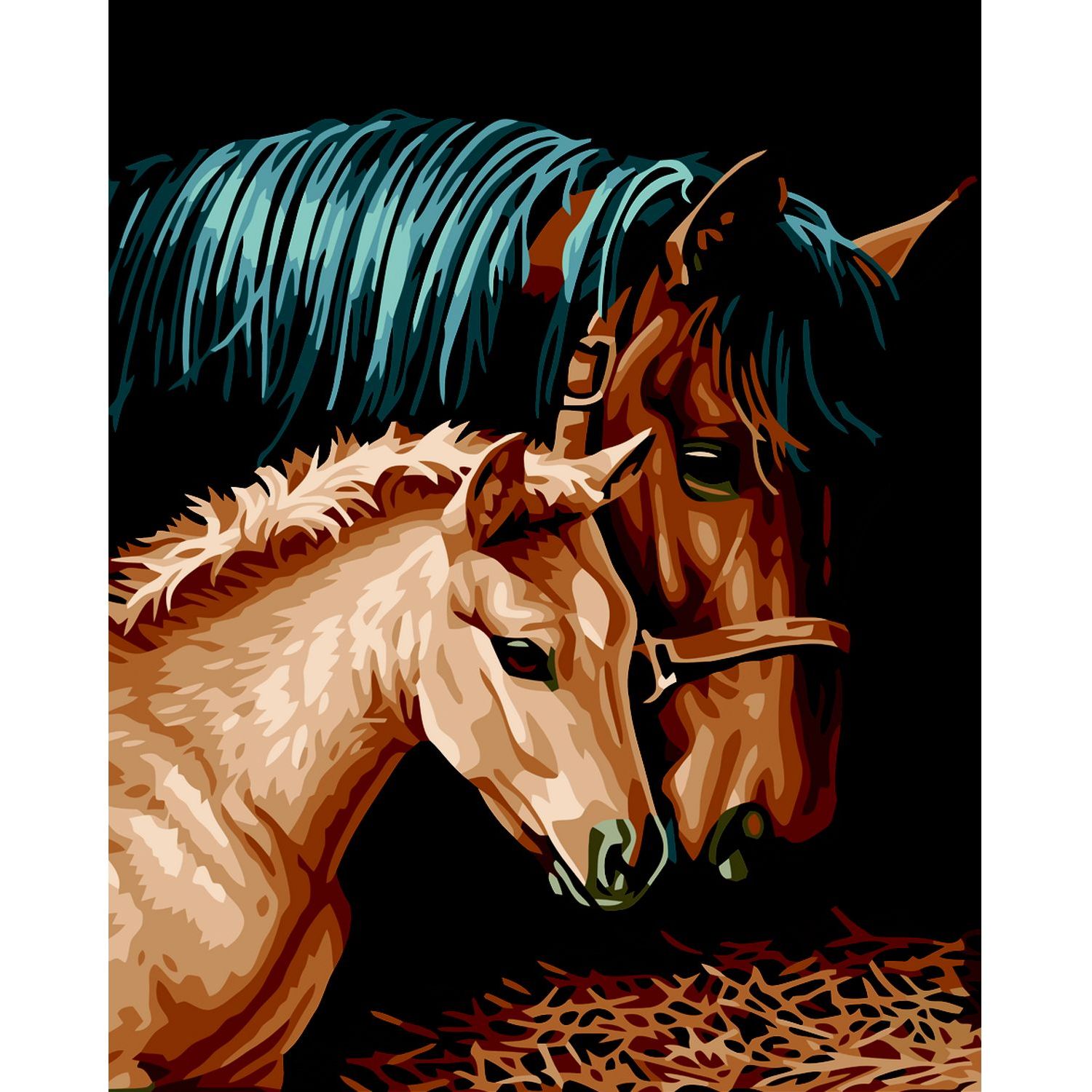 Картина за номерами ZiBi Art Line Пара коней 40х50 см (ZB.64244) - фото 1