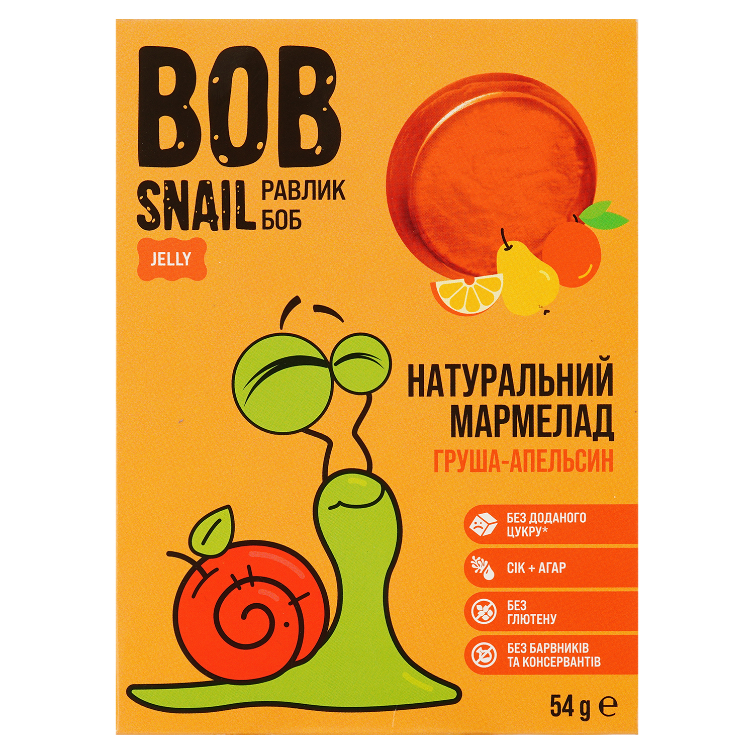 Фруктовый мармелад Bob Snail Груша-Апельсин 54 г - фото 1