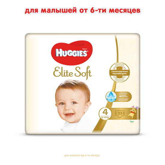 Підгузки Huggies Elite Soft 4 (8-14 кг), 33 шт. - фото 2