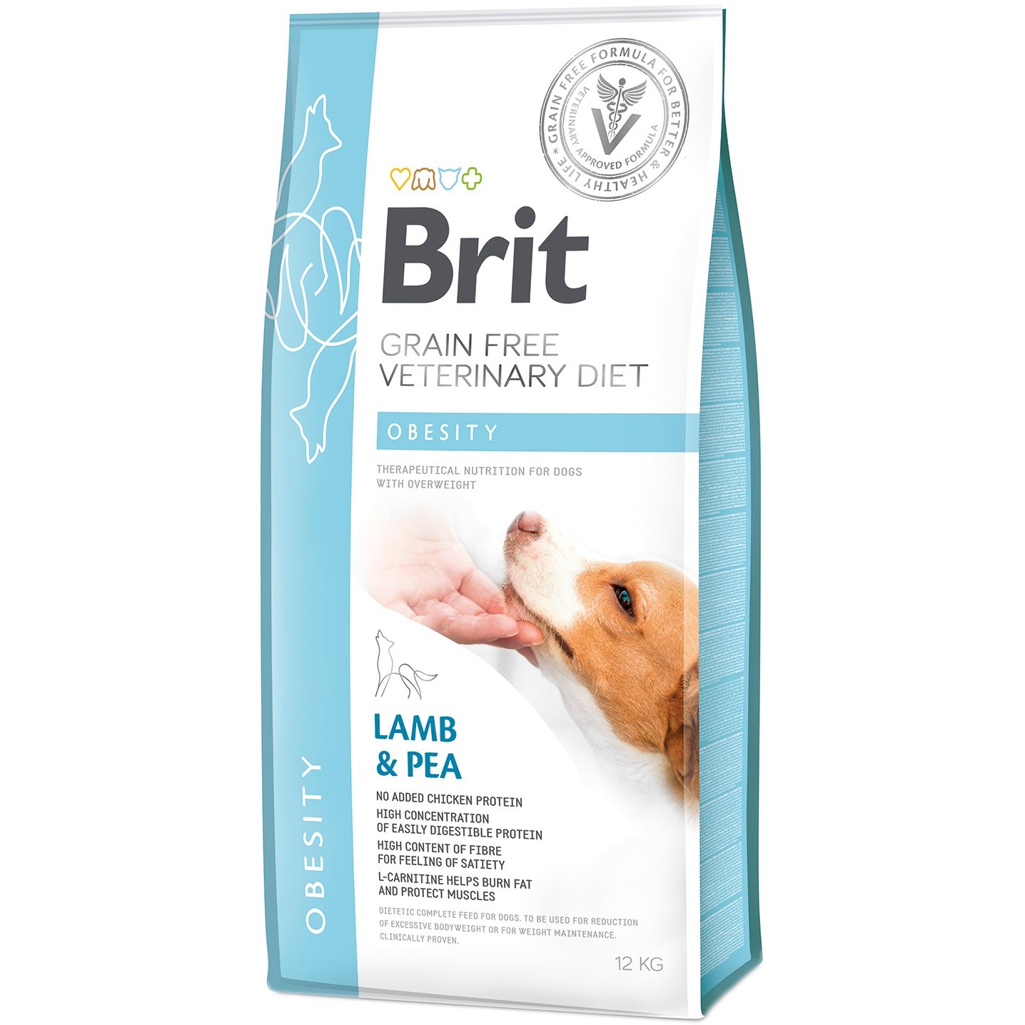 Сухой корм для взрослых собак Brit VetDiets Grain Free Obesity при избыточном весе с ягнятиной, индейкой и горохом 12 кг - фото 1
