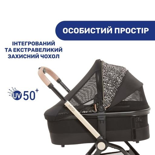 Коляска 2 в 1 Chicco Mysa Glam Dew Re-Lux, черная (87026.71.01) - фото 5