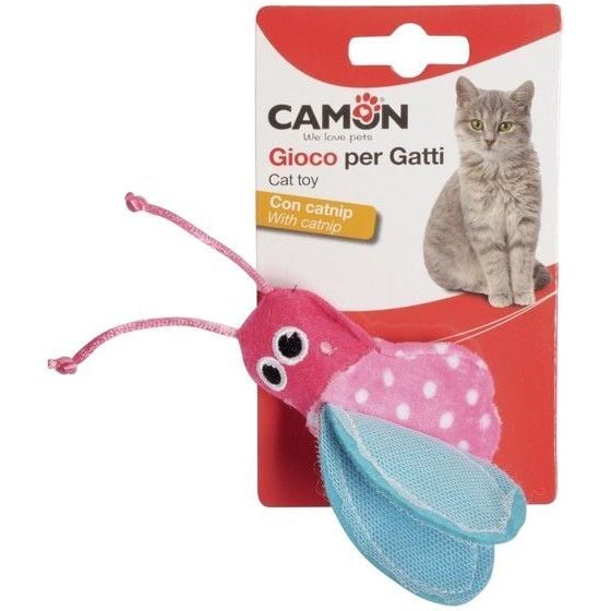 Іграшка для котів Camon Барвиста комаха, з ароматом котячої м'яти, 8 см, в асортименті - фото 1
