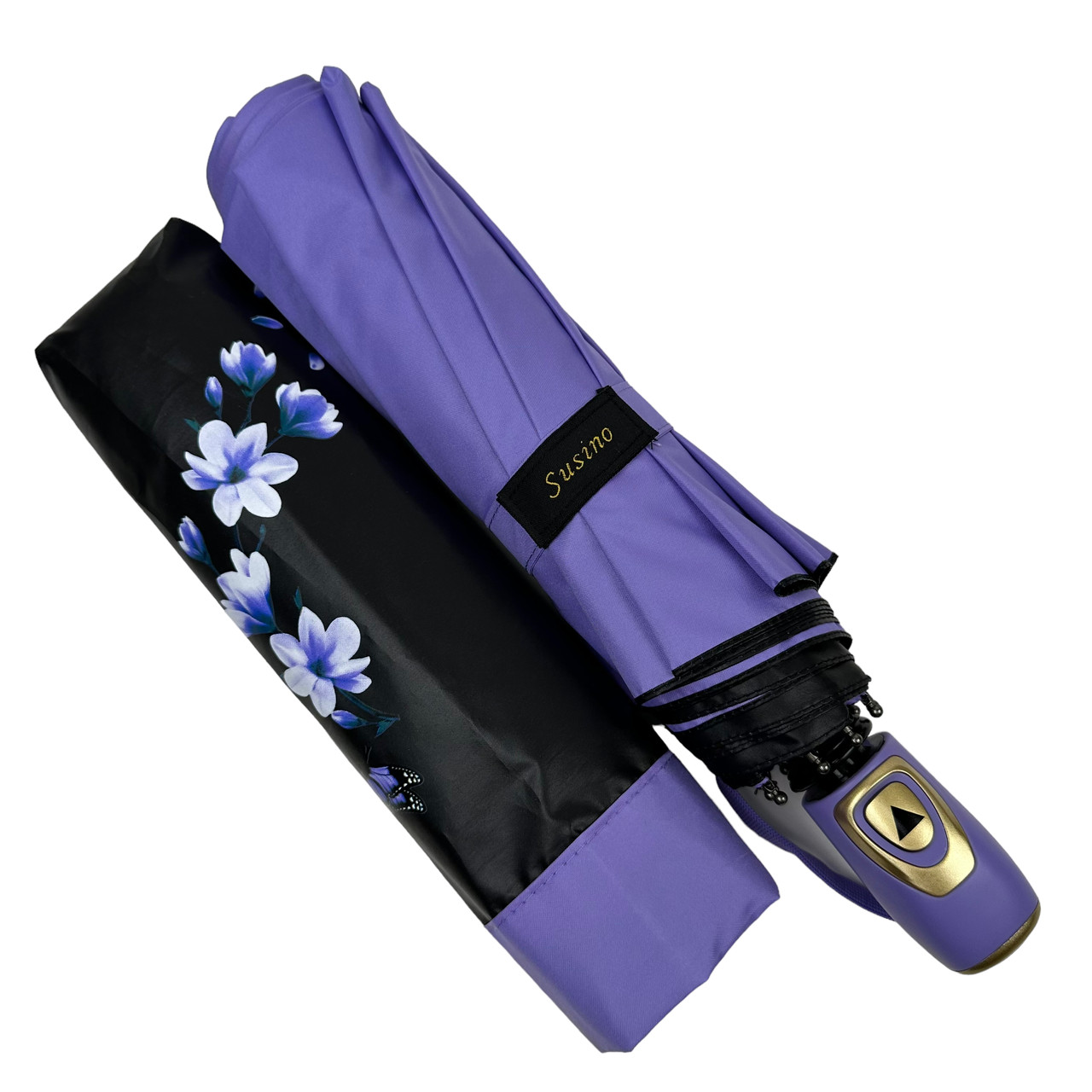 Женский складной зонтик полуавтомат Susino 99 см фиолетовый - фото 2