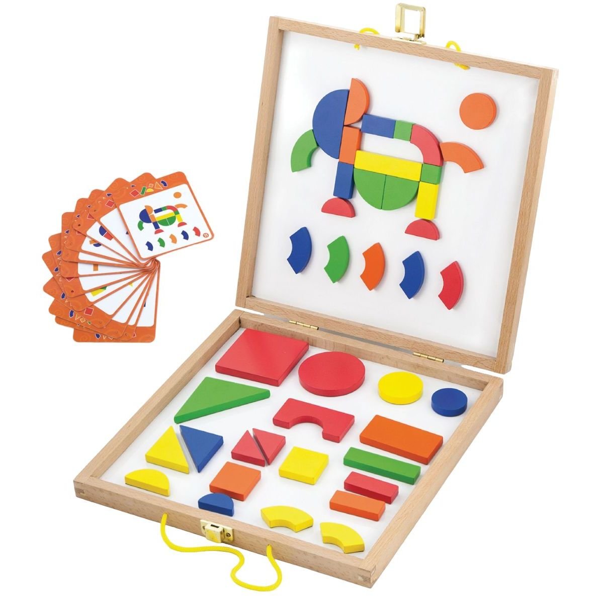 Набір магнітних блоків Viga Toys Форми та кольори, 42 елементи (59687) - фото 1