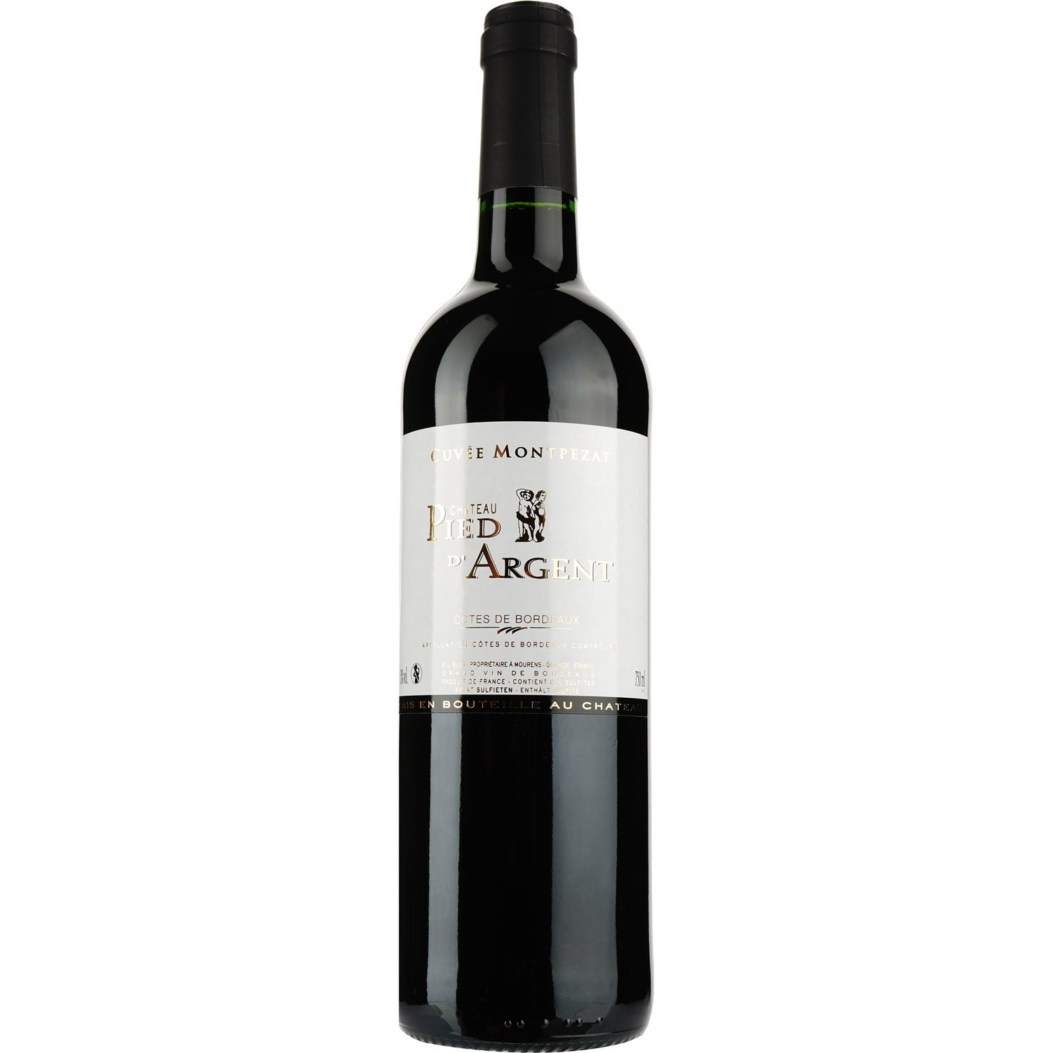 Вино Chateau Pied d'Argent AOP Cotes de Bordeaux 2019 красное сухое 0.75 л - фото 1