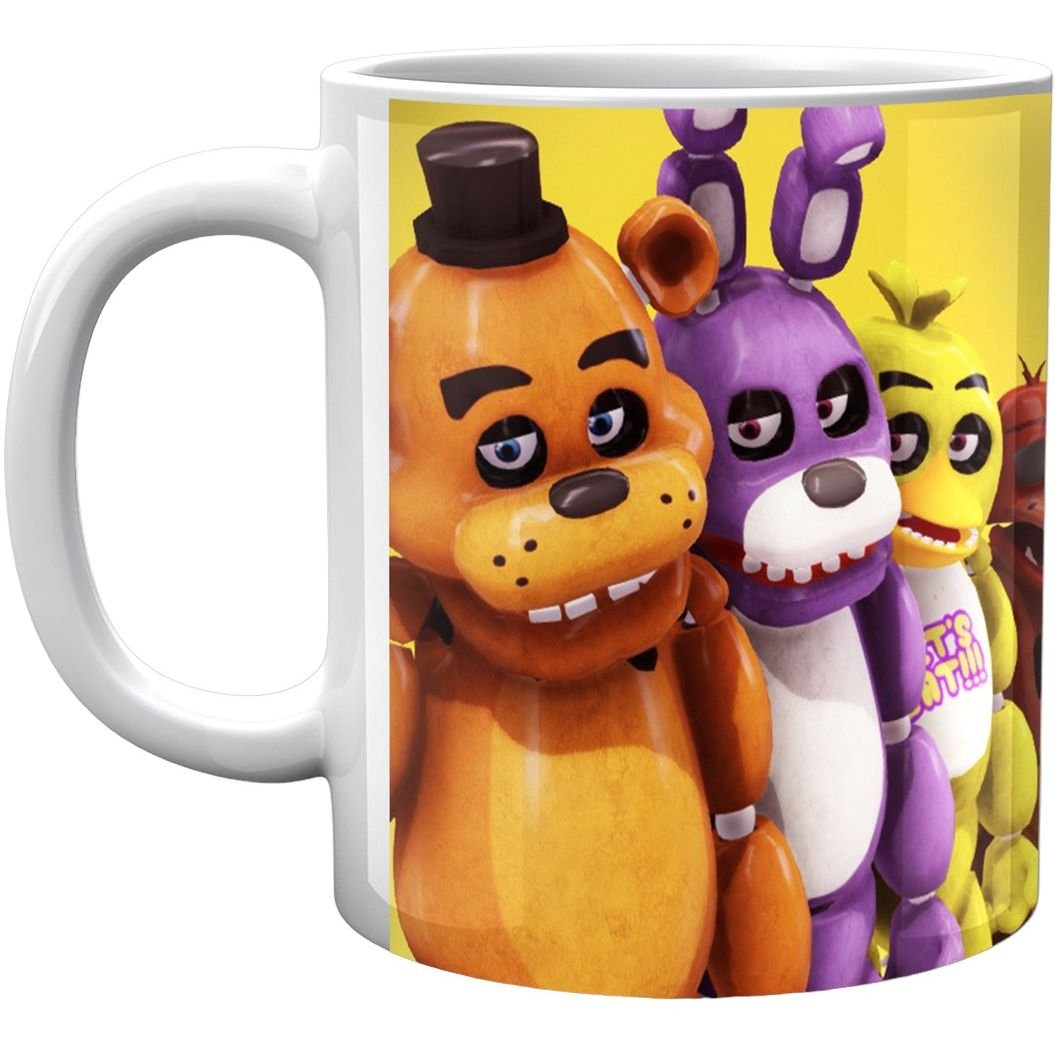 Кружка GeekLand Five Nights At Freddys П'ять ночей з Фредді Аніматроніки Жовтий фон FN.02.393 - фото 1