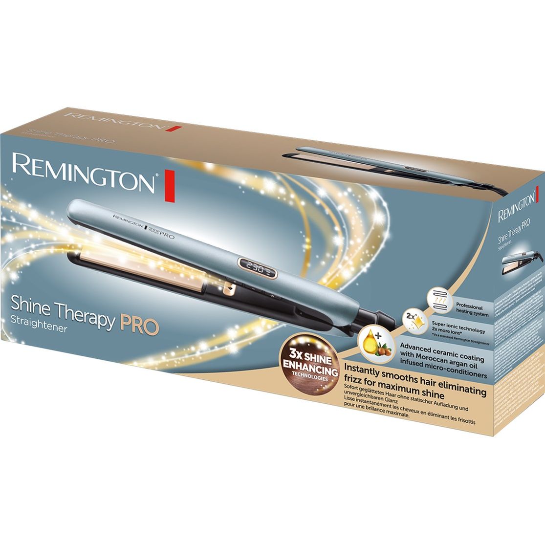 Выпрямитель Remington Shine Therapy PRO S9300 голубой - фото 4