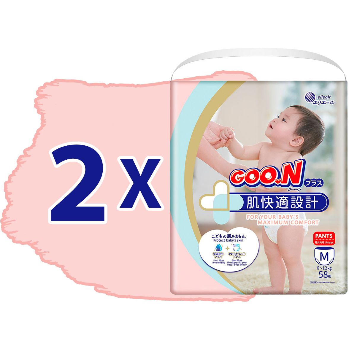 Трусики-подгузники GOO.N Plus M (6-12 кг) 116 шт. - фото 2