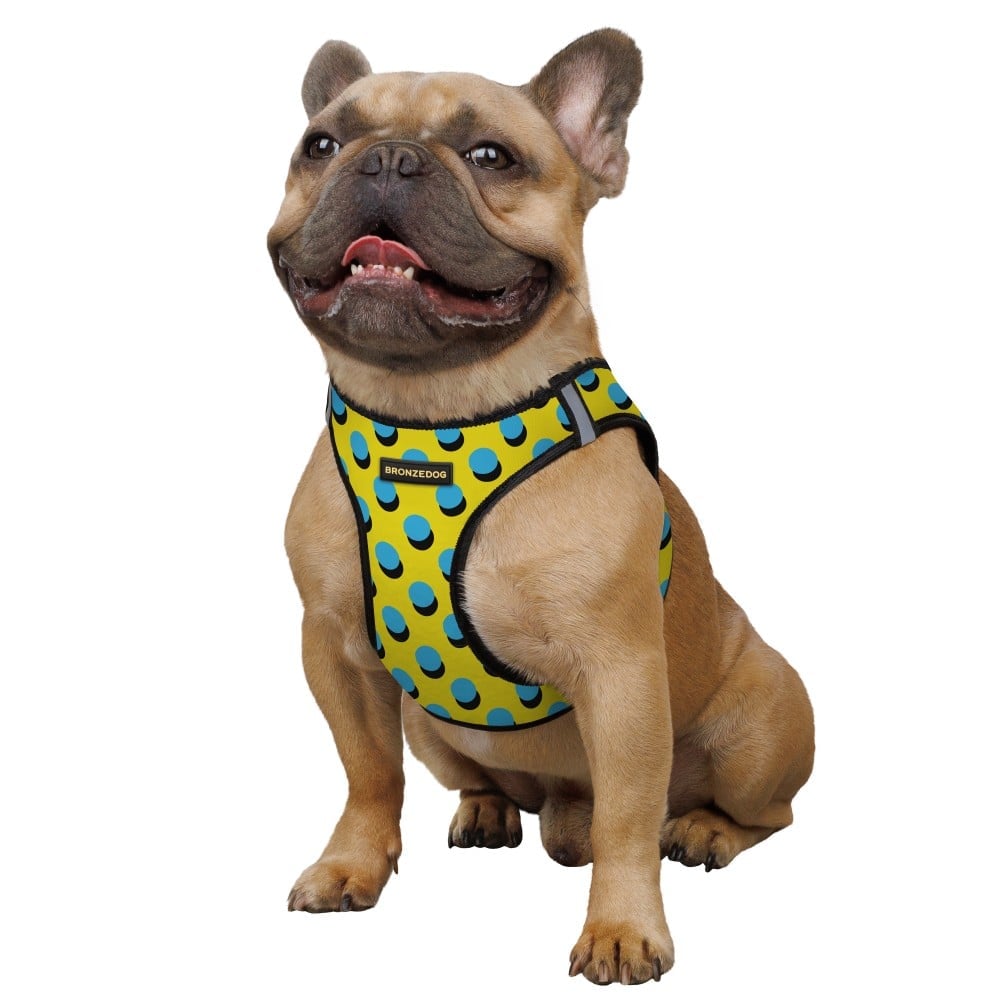 Шлея для собак Bronzedog Sport Vest Поп Арт XS 17х13х3 см желтая - фото 3