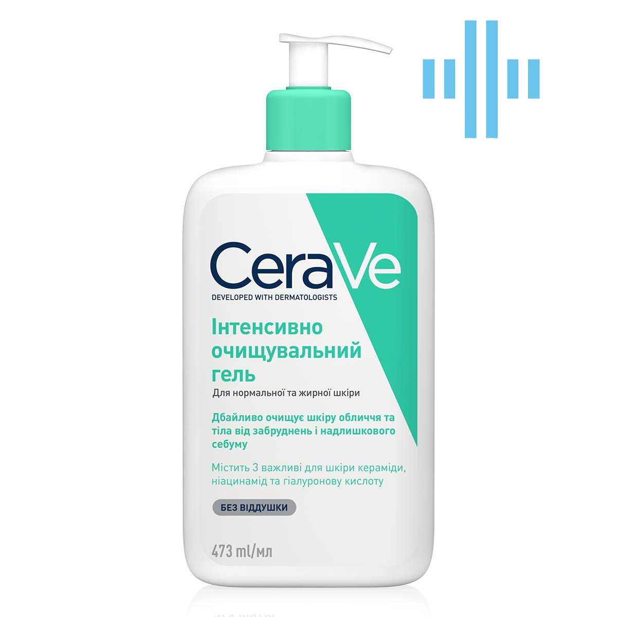 Интенсивно очищающий гель CeraVe для нормальной и жирной кожи лица и тела, 473 мл - фото 1