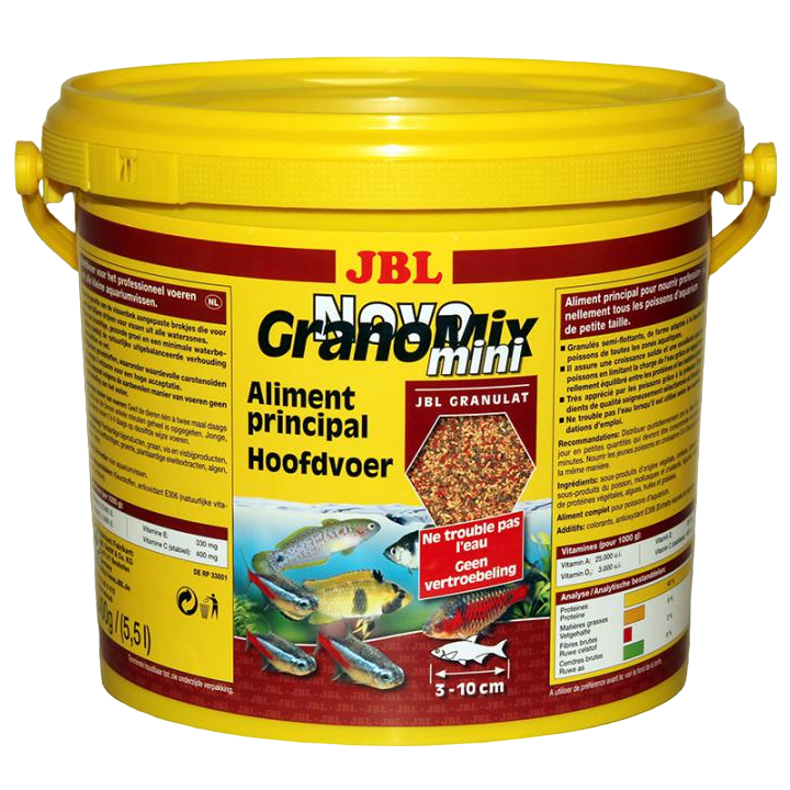 Корм для невеликих риб JBL Novo GranoMix mini у вигляді гранул, 5,5 л - фото 1