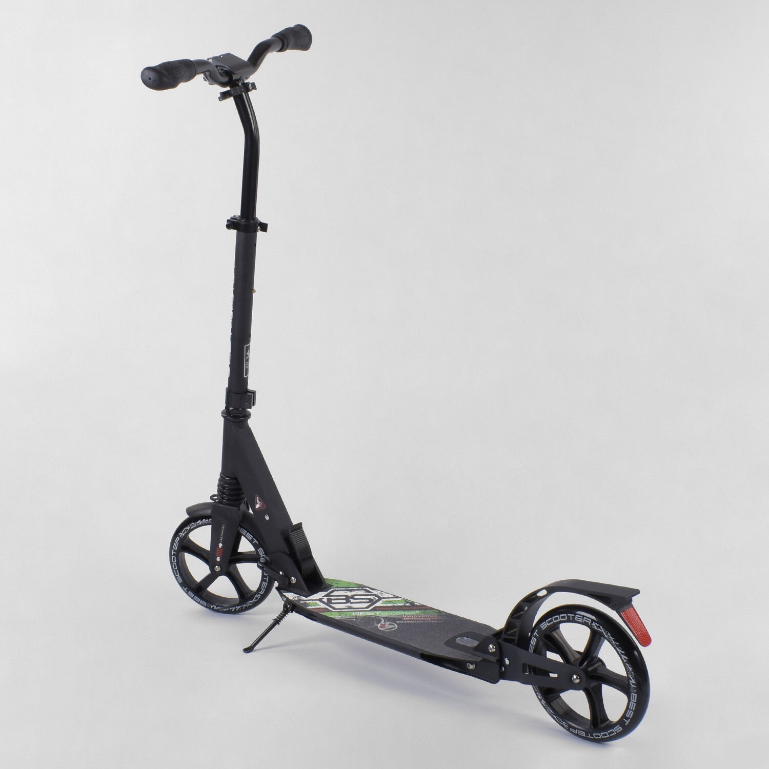 Самокат Best Scooter 84х14х33 см Черно-зеленый 000231537 - фото 5