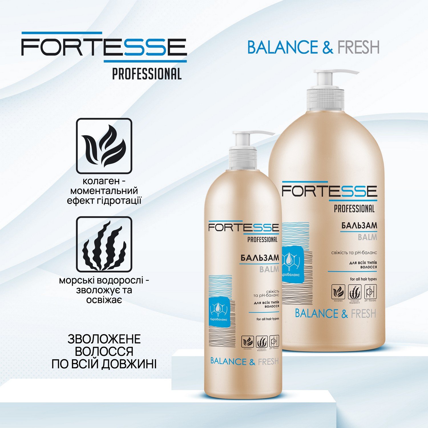 Бальзам Fortesse Professional Balance&Fresh, для всех типов волос, с дозатором, 400 мл - фото 3