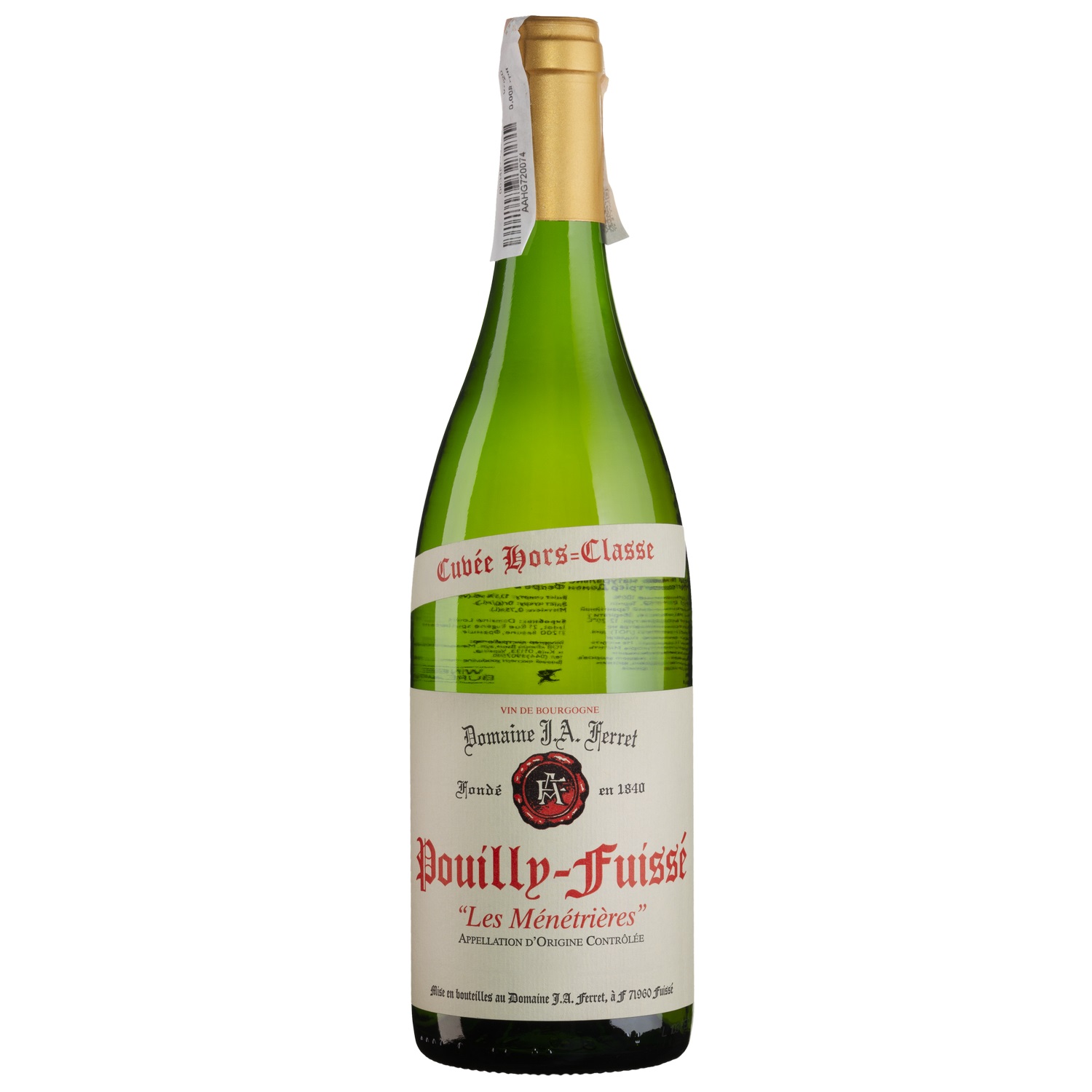 Вино Domaine J.A. Ferret Pouilly-Fuisse les Menetrieres Domaine Ferret 2020, белое, сухое, 0,75 л (R5322) - фото 1