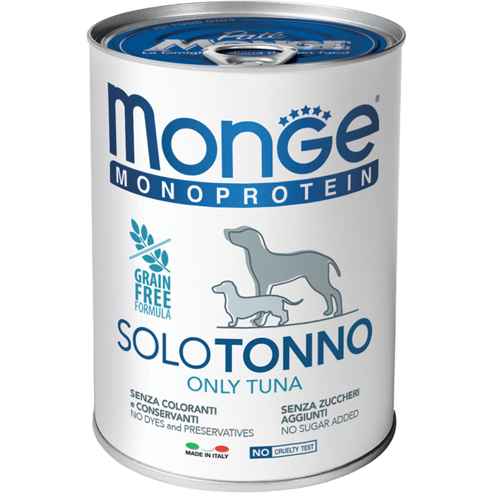 Влажный корм Monge Dog Solo, для взрослых собак, 100% тунец, 400 г - фото 1