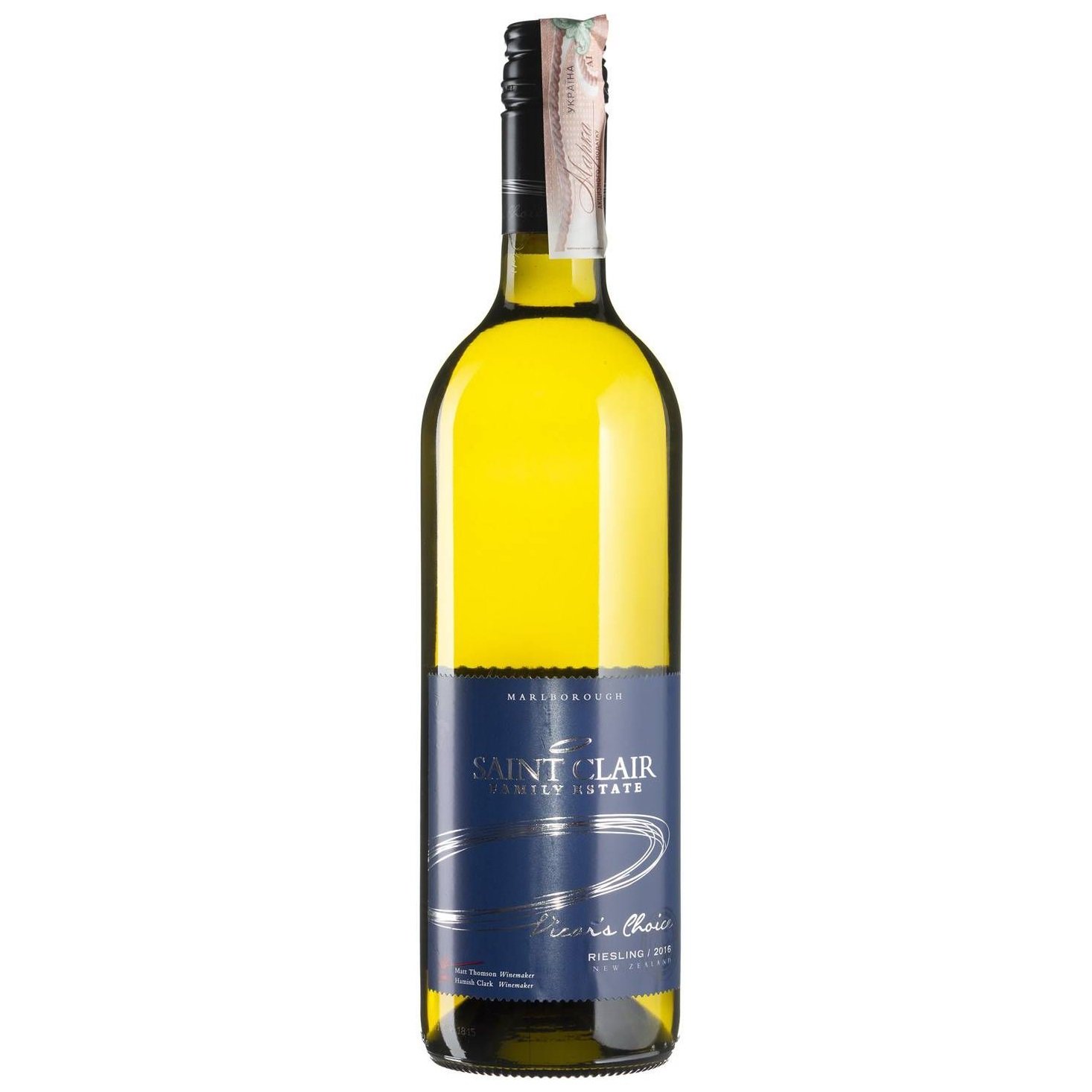 Вино Saint Clair Riesling Vicar's Choice, біле, напівсухе, 0,75 л (02567) - фото 1