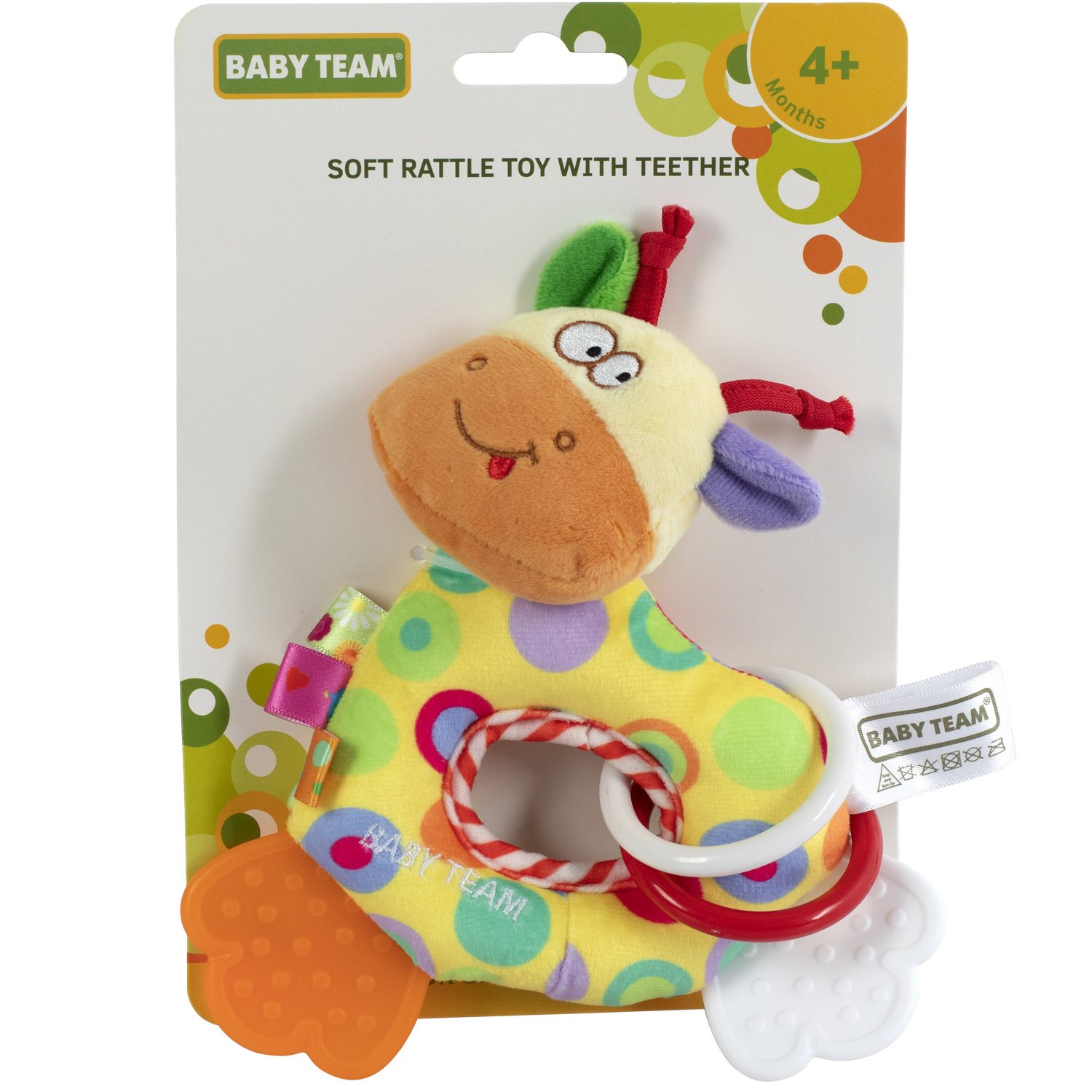 Брязкальце Baby Team з прорізувачем Жирафик (8515_жовтий жирафик) - фото 1