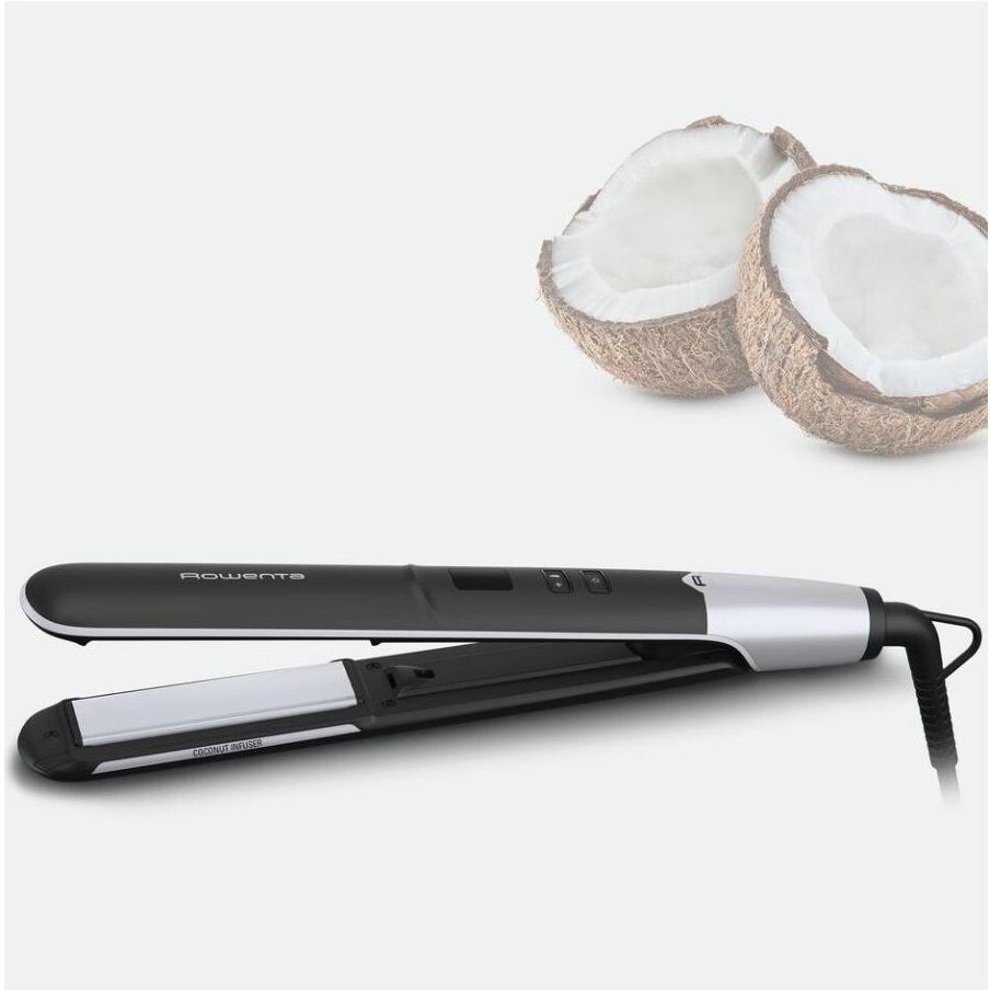 Выпрямитель для волос Rowenta Xpress Shine Coconut черный (SF4621F0) - фото 8