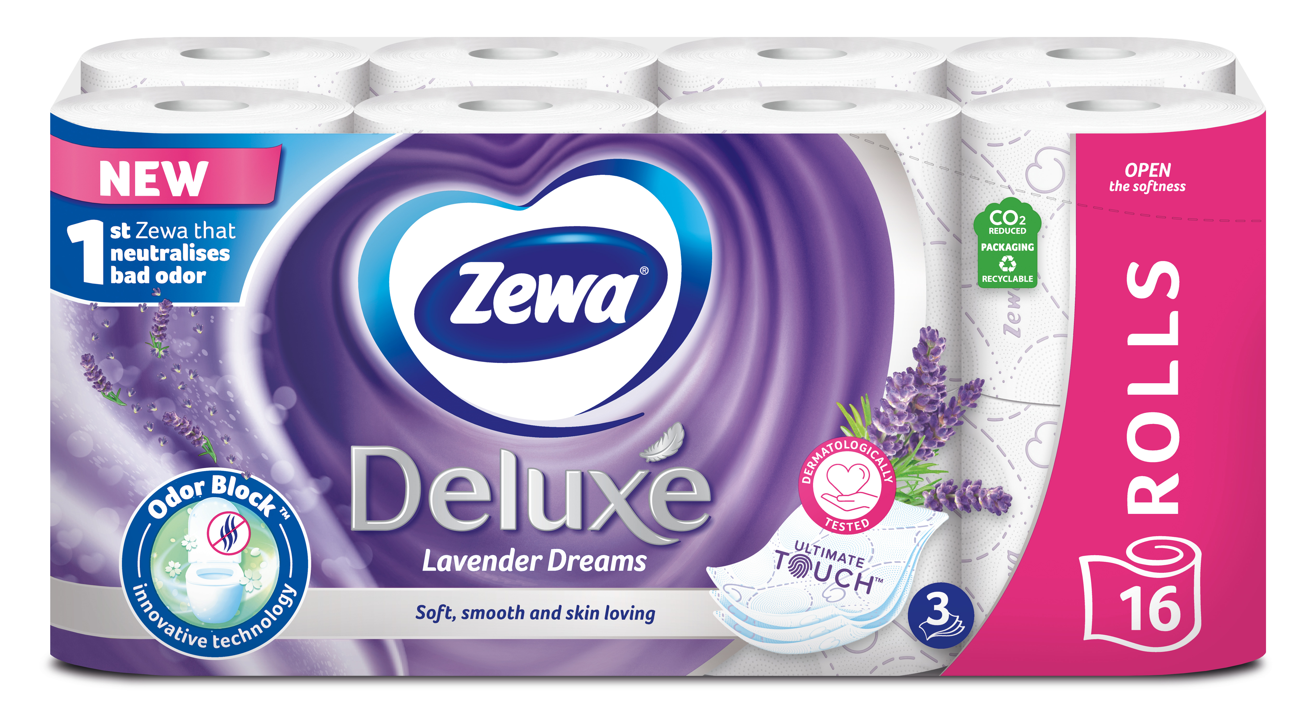 Туалетная бумага Zewa Deluxe Лаванда, трехслойная, 16 рулонов (3847) - фото 2
