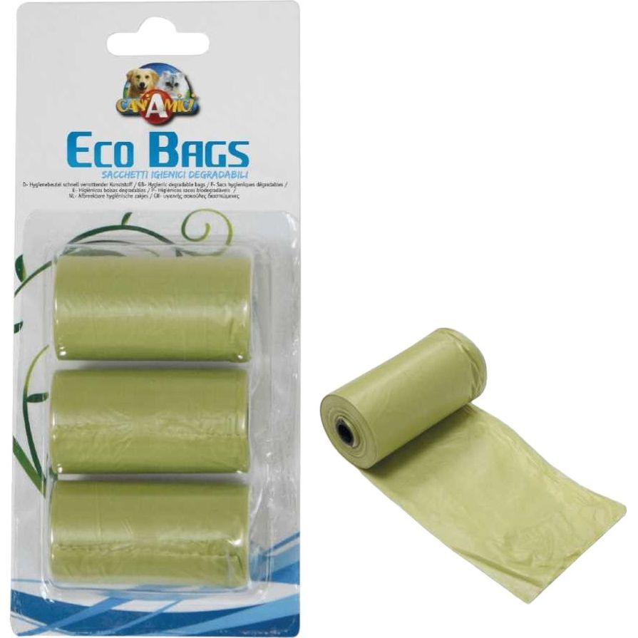 Биоразлагаемые пакеты Croci Eco Dog Bag для уборки за собаками 60 шт. (3 рулона x 20 шт.) - фото 2