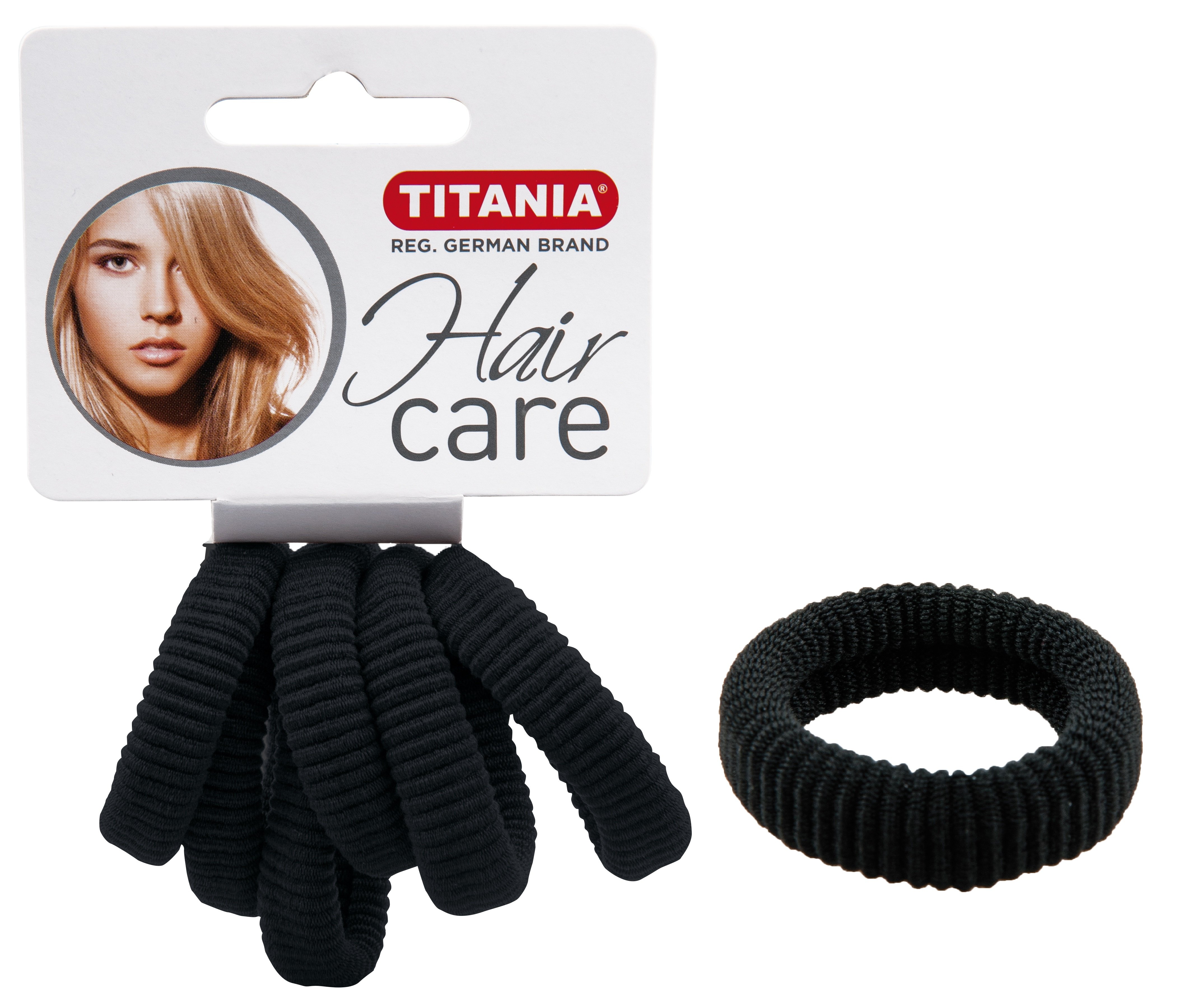 Набір резинок для волосся Titania, 6 шт., чорний (7871) - фото 1