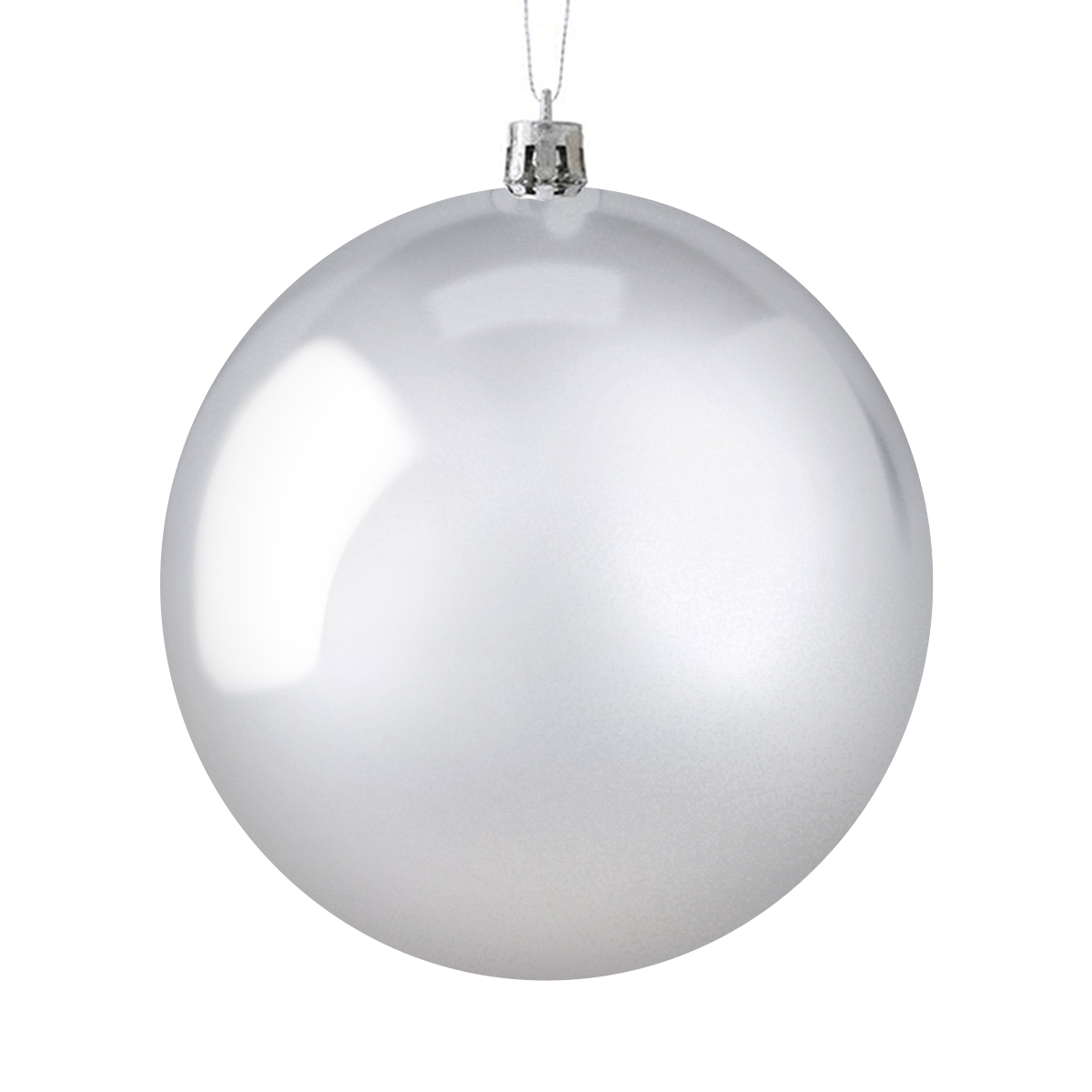 Рождественский шар 10 см серебристый 4 шт. (681-050) - фото 1