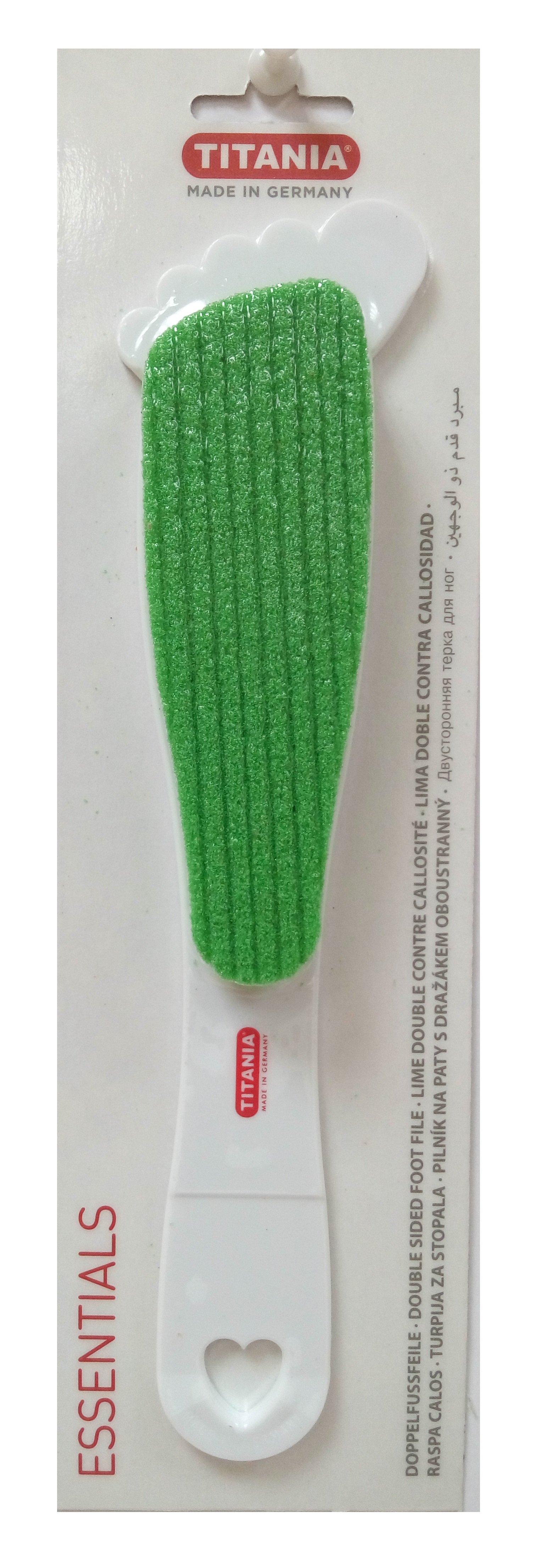 Терка педикюрна Titania двостороння з абразивом і пемзою, 24 см, зеленый, 1 шт. (3026 зел) - фото 1