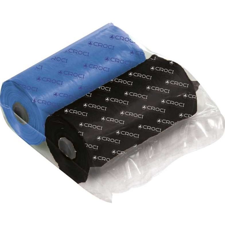 Гігієнічні пакети Croci для прибирання за собаками чорні та сині 40 шт. (2 рулони x 20 шт.) - фото 1