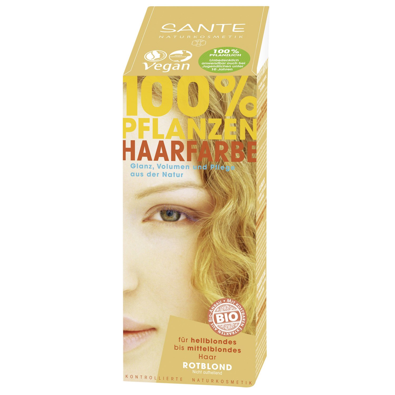 Био-краска для волос Sante Strawberry Blonde, порошковая, растительная, 100 г - фото 1