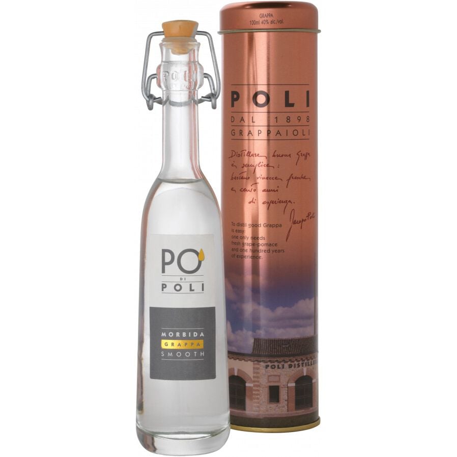 Граппа Poli Distillerie Grappa Po' di Poli Moscato Morbida, 40%, в тубусе, 0,1 л - фото 1