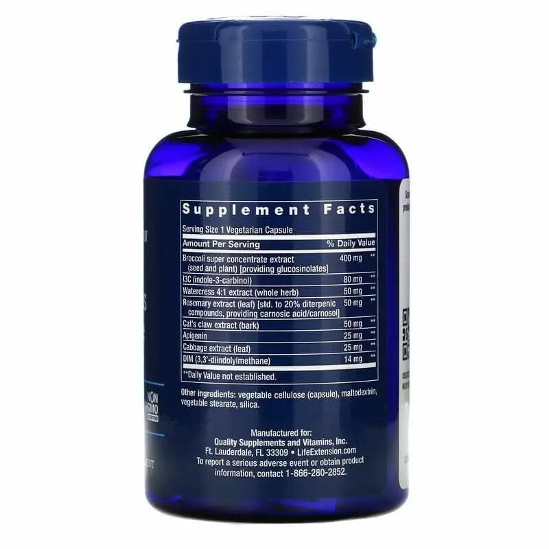 Харчова добавка для гормональної підтримки Life Extension Cruciferous Vegetable Extract 60 капсул - фото 2